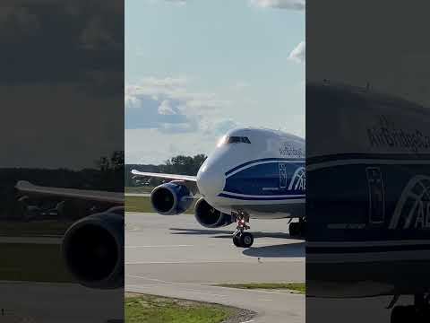 Close up cargo B747 AirBridgeCargo after landing in Sheremetyevo. My #shorts