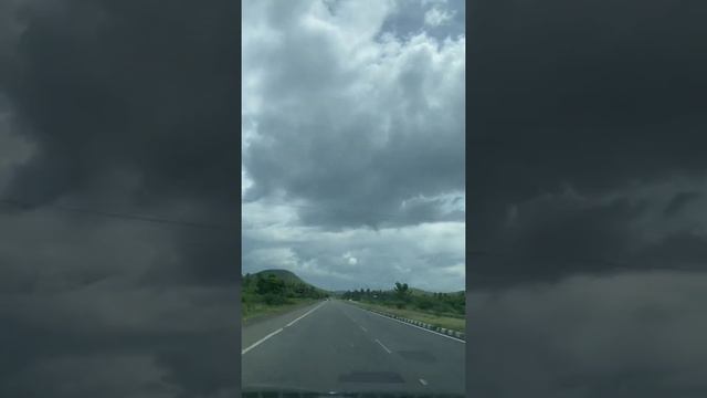 Beautiful mountains cloud in highway