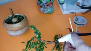 БЕРЁЗА ИЗ БИСЕРА С ПОДСВЕТКОЙ, Ч.1.