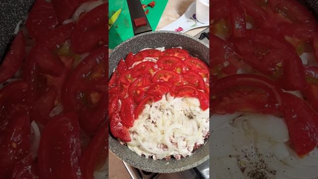 Запеканка с мясом и картошкой на сковороде!