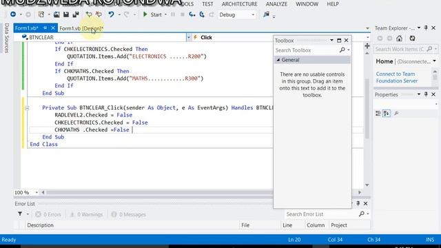 How to clear checkbox n Radio button by Mudzweda rotondwa vb tutorial смотреть онлайн