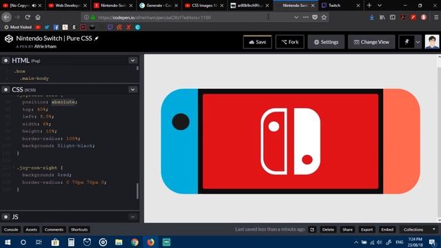 Day #025: Making Nintendo Switch using Pure CSS | #100DaysOfCode