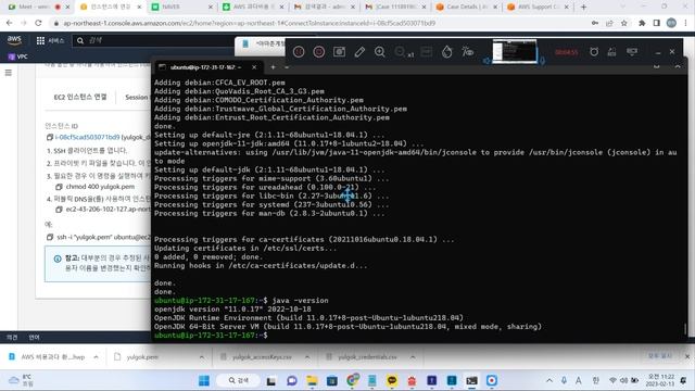 율곡선생 3강  아마존 Amazon AWS Ubuntu EC2에 연결하여 jdk 11버전 및 docker 도커 설치 및 실행