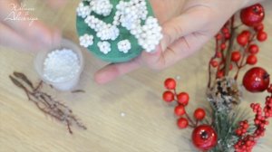 Очень простой способ сделать ВЕТОЧКИ С ЯГОДАМИ для новогодних поделок | DIY Decorative branches