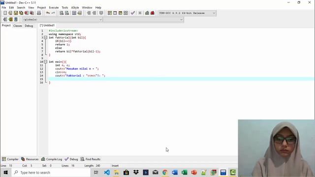 PROGRAM MENCARI NILAI FAKTORIAL MENGGUNAKAN FUNGSI REKURSIF смотреть онлайн