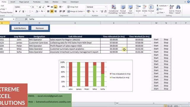 Start Stop Timer buttons in Excel смотреть онлайн