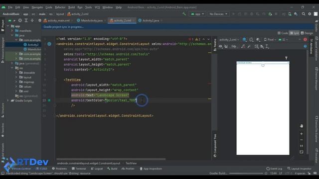 Android Screen Orientation example - Android Studio Tutorial смотреть онлайн