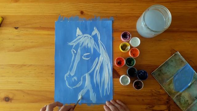 Лошадь. Гуашь. 7-10 лет смотреть онлайн