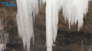 Чегемские водопады зимой. Водопад Адай-Су. Кабардино-Балкария. Январь-2022 год