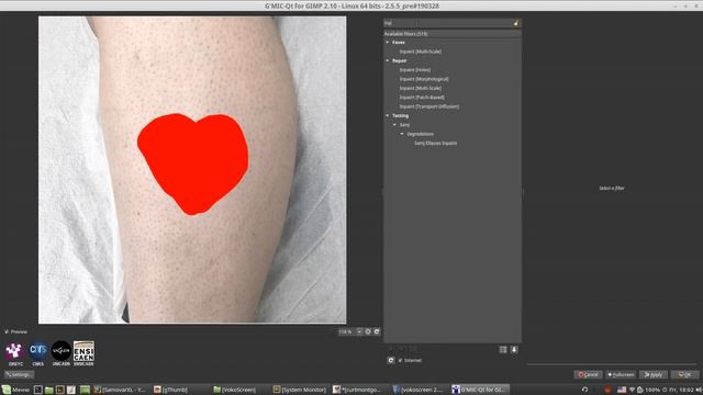 GIMP 2.10 - new Heal selection - tattoo removal - Удаление татуировки смотреть онлайн