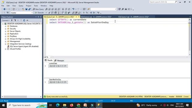Returning Modify Date And Time Function in MS-SQL Server
