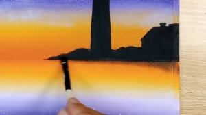 Enjoying The Lighthouse View / Acrylic Painting For Beginners