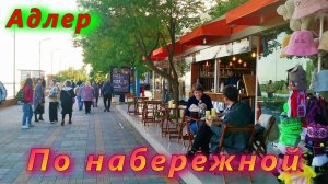 Ясный, солнечный день в Адлере/ Кипарис и набережная