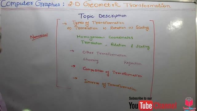 34- 2D Geometric Transformation In Computer Graphics In Hindi- Topic Description | 2D Transformatio