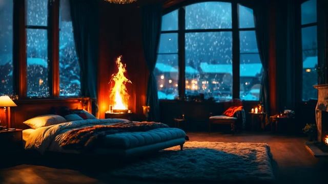 ? A Crackling Campfire During a Windy Winter Night (8 HOURS) 50FPS ? Cozy Fireplace 4K for Sleeping смотреть онлайн