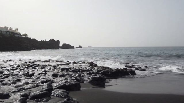 Beach Spain - Playa de La Arena (Black volcanic sand) - Tenerife, Canary Island, Spain смотреть онлайн