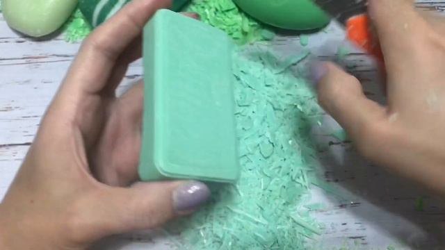 ASMR Soap/ cutting green soap/ резка зеленого мыла
