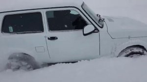нива урбан по глубокому снегу на заводской резине резина в комплекте #нива2121 #ниваурбан