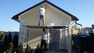 Нанесение камешковой штукатурки Барашек Короед  Шубка Мраморная Мозаичная штукатурка Днепр Утеплени