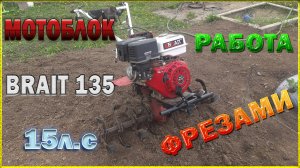МОТОБЛОК БРАЙТ-135 фрезеровка почвы.