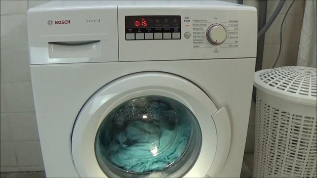 BOSCH WAB28220 washing machine rinse and spin wash program, test example movie 261 смотреть онлайн