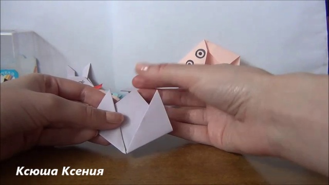 Как сделать оригами для самых маленьких Оригами животных Кошка Origami animals Cat