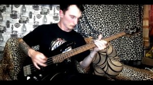 Игра на бас гитаре, рифы на бас гитаре перегруз, дисторшин. Повертел, покрутил, поиграл рифы.