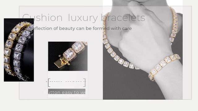 Tianyu Gems Cushion Luxury Bracelet Set With Moissanite Diamonds Grouped Full Diamond Bracelet