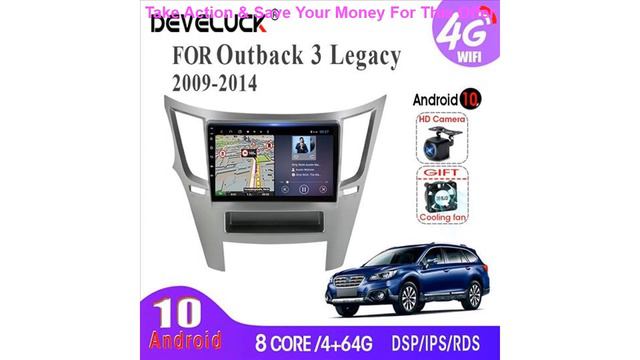 Slide Android 10.0 4G64G 8-core Car Radio For Subaru Outback 3 Legacy 4 2009-2014 2din GPS Navigat