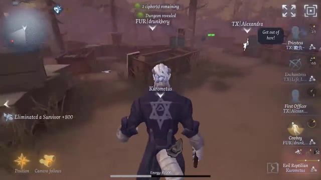 Gameplay#9 Evil Reptilian: Kurometus and his unfortunate aim :Identity V Lizard Luchino 孽蜥 смотреть онлайн