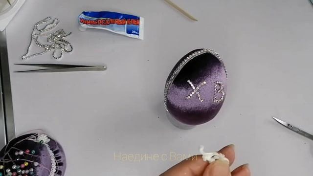 Пасхальное бархатное яйцо из пенопластовой заготовки ?? смотреть онлайн