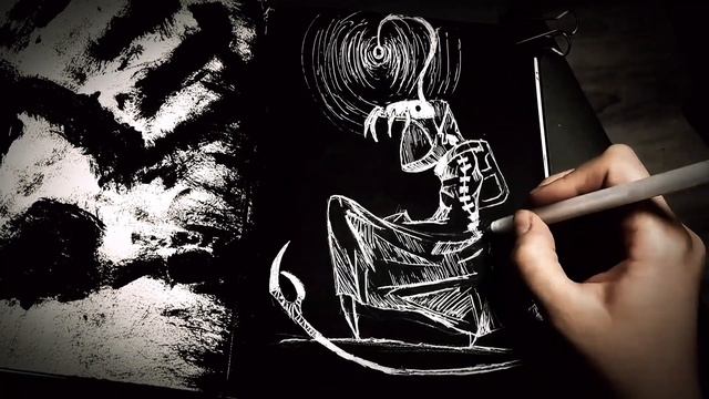 Заполняю мрачный скетчбук с ужасами| БЕЛЫМ ПО ЧЕРНОМУ| Speedpaint #art #artprocess #sketch #artist смотреть онлайн