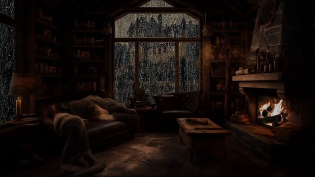 Aire Caliente Junto a la Chimenea - Rain With Fireplace Sounds, Satisfying Sounds смотреть онлайн