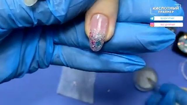 Блёстки на ногтях ✨ Нежный аквариумный дизайн ногтей? Глиттер на ногтях? смотреть онлайн