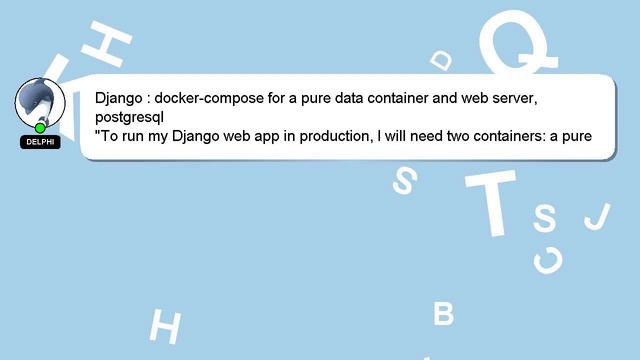 Django : docker-compose for a pure data container and web server, postgresql смотреть онлайн