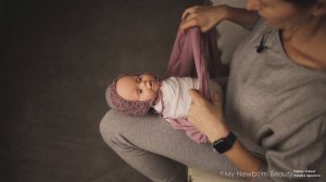 Позировка кокон, обмотка новорожденных /ньюборн. Съемка новорожденных.