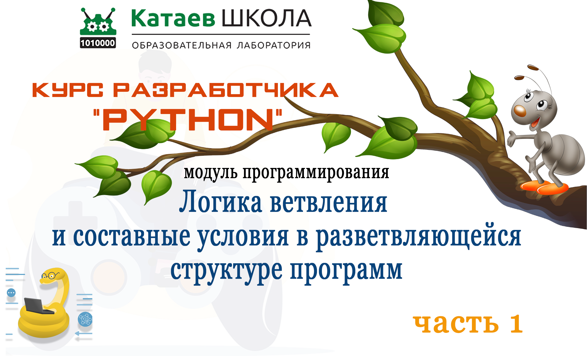 Урок 5 часть 1. Логика ветвления и составные условия в разветвляющейся структуре программ на Python"