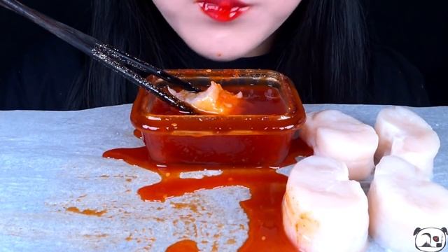 ASMR RAW SEAFOOD, RAW SCALLOP, SASHIMI, SPICY SAUCE, STRAWBERRY/관자회 먹방, 매운 불닭 초장, 딸기, 해산물 먹방MUKBANG