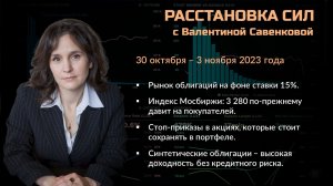 «Расстановка сил» на фондовом рынке с Валентиной Савенковой – 30 октября - 3 ноября 2023