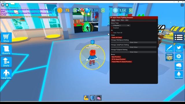 Roblox Super Power Fighting Simulator Script (AutoTrain, AutoTrain All, Collect Chests) смотреть онлайн