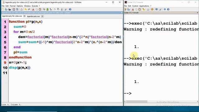 Generating and plotting Legendre Polynomials in Scilab(Plots and Subplots ) смотреть онлайн