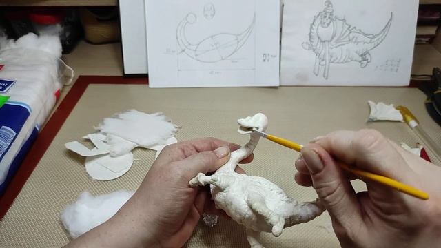 ?Ватная игрушка ДРАКОША МЛАДШЕНЬКИЙ Урок 8.Делаем мордашку дракончика. смотреть онлайн