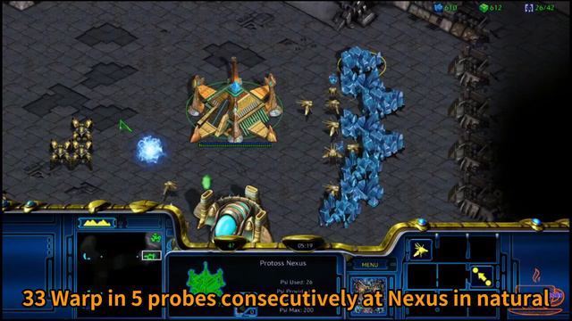 Ten Gateway and three Nexus Protoss vs Terran Starcraft Brood War Remastered