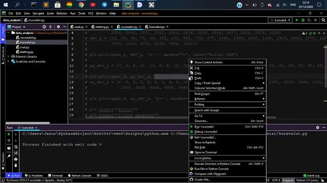 Курс валют на python + matplotlib