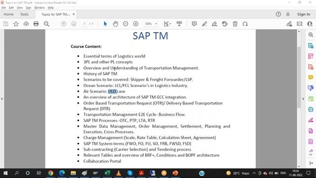SAP TM on S4 HANA Free Demo | SAP TM Online Training | SAP Transportation Management