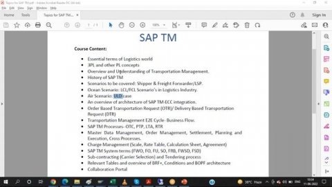 SAP TM on S4 HANA Free Demo | SAP TM Online Training | SAP Transportation Management