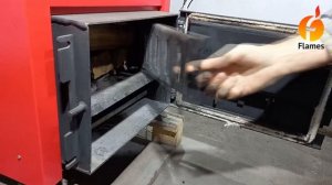 Растопка твердотопливного котла Flames Eco КОД-20 с водонаполненным колосником