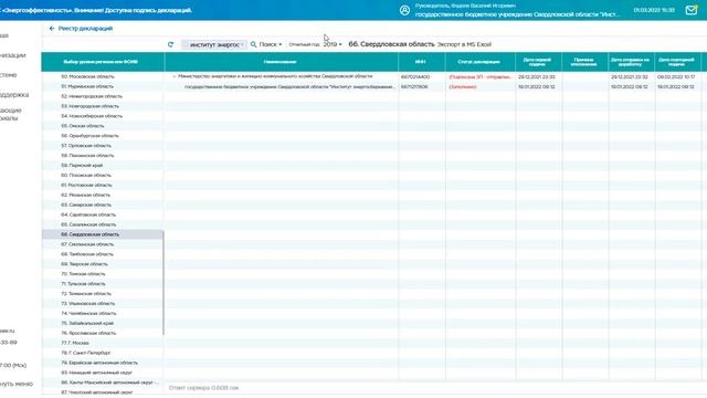 Заполнение энергетической декларации за 2019 год