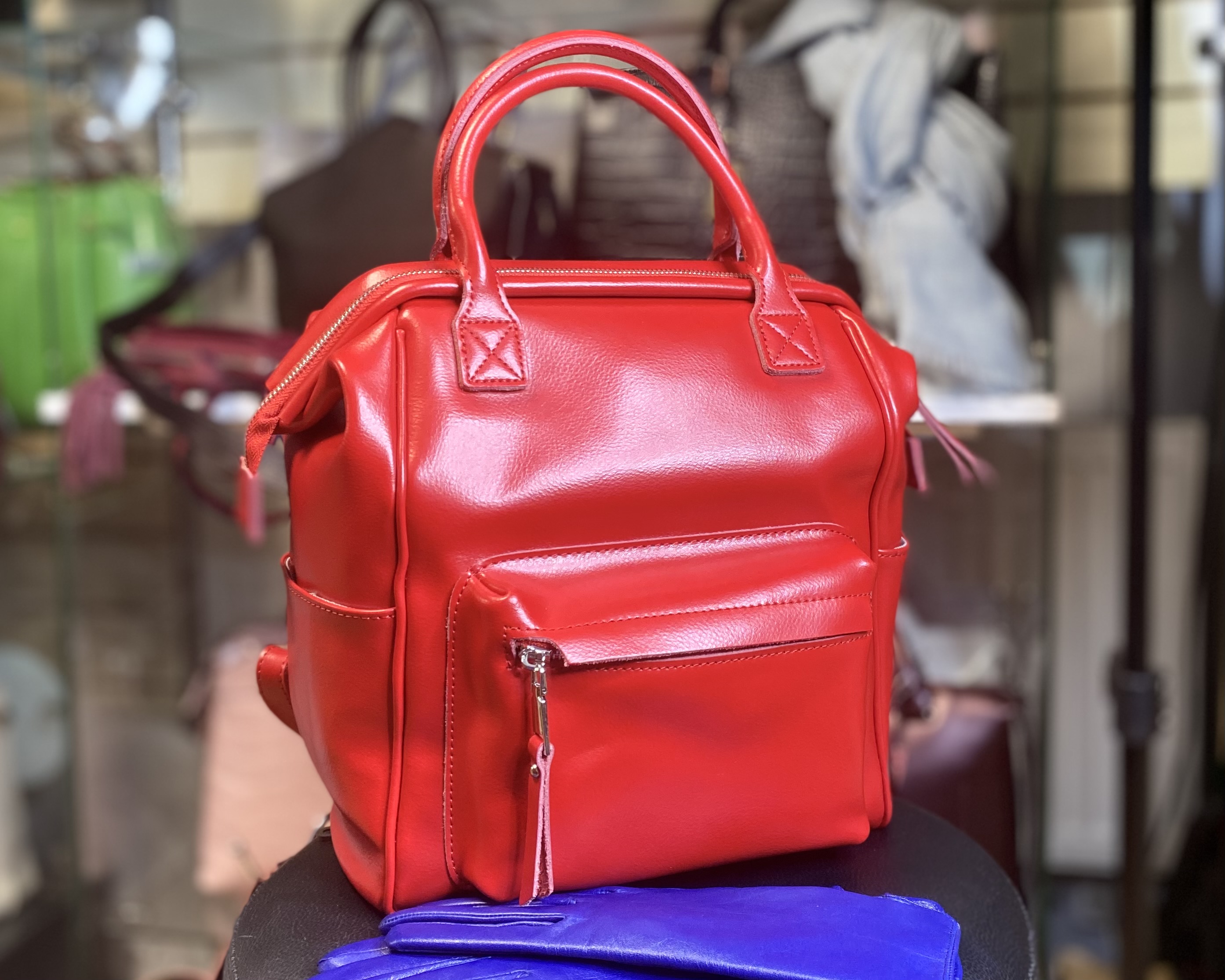 Большой красный женский рюкзак саквояж от Marie ➡️ https://marie-bag.store/