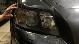 Бронирование фар полиуретановой плёнкой в Alfa-Car